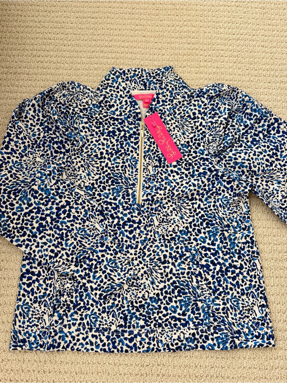 Lilly Pulitzer  🐆 leopard print pullover, medium NWT CABELLO LONG SLEEVE POPOVER
